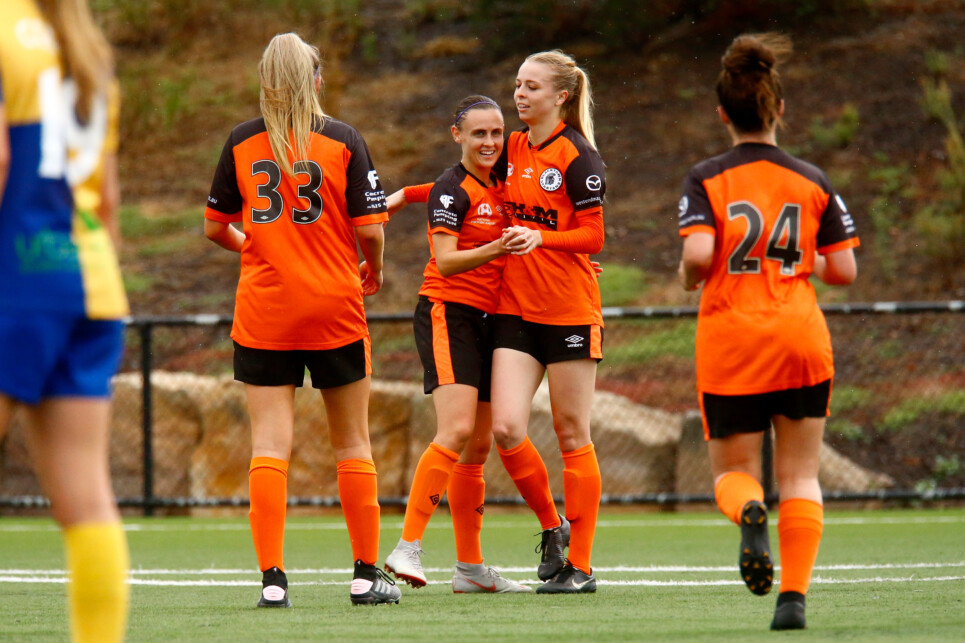 ROOTY HILL, AUSTRALIA - MARCH 17:  Match action during the National Premier Leagues NSW Womens Round 2 match between Blacktown Spartans FC and Sydney University SFC at Blacktown Football Park on March 17, 2019 in Rooty Hill, Australia. #NPLNSW @NPLNSW #NPLNSW @SUSFC @blacktownspartans #wnpl #sydneybigwet #bigwet  (Photo by Jeremy Ng/www.jeremyngphotos.com for Football NSW)
