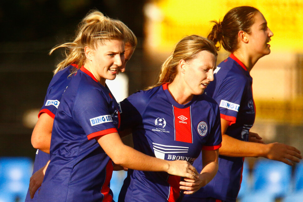 CROMER, AUSTRALIA - APRIL 14:  Match action during the National Premier Leagues NSW Womens Round 6 match between Manly United FC and NWS Koalas at Cromer Park on April 14, 2019 in Cromer, Australia. #NPLNSW @NPLNSW #NPLNSW @manlyunitedfc @nwskoalas  (Photo by Jeremy Ng/www.jeremyngphotos.com for Football NSW)