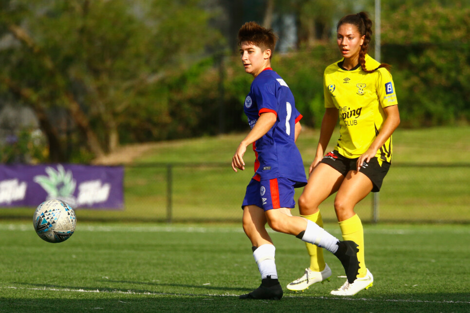 CROMER, AUSTRALIA - APRIL 14:  Match action during the National Premier Leagues NSW Womens Round 6 match between Manly United FC and NWS Koalas at Cromer Park on April 14, 2019 in Cromer, Australia. #NPLNSW @NPLNSW #NPLNSW @manlyunitedfc @nwskoalas  (Photo by Jeremy Ng/www.jeremyngphotos.com for Football NSW)
