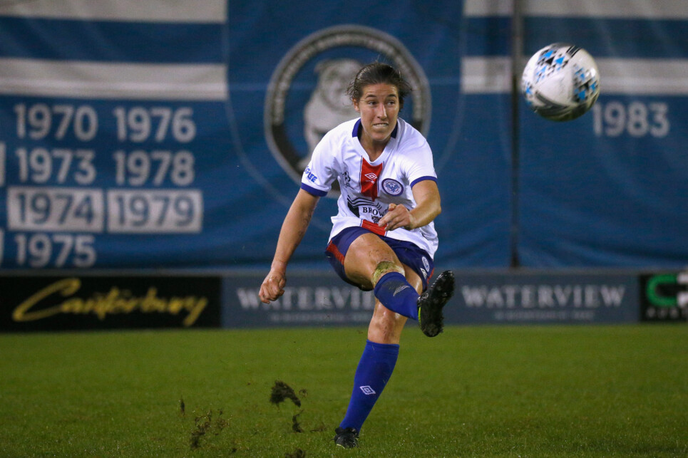 BELMORE, AUSTRALIA - APRIL 25:  Match action during the National Premier Leagues NSW Womens Round 8 ANZAC Day match between Sydney Olympic and Manly United FC at Belmore Sportsground on April 25, 2019 in Belmore, Australia. #NPLNSW @NPLNSW #NPLNSW @sydneyolympic @manlyunitedfc #wnpl  (Photo by Jeremy Ng/www.jeremyngphotos.com for Football NSW)