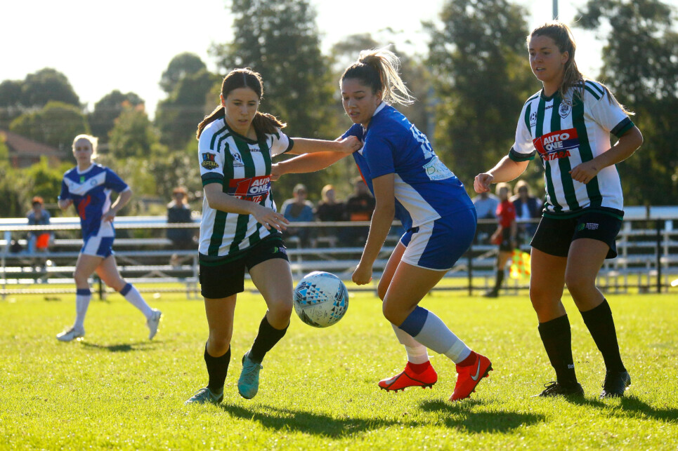 BELMORE, AUSTRALIA - MAY 12:  Match action during the National Premier Leagues NSW Womens Round 10 match between Sydney Olympic and Northern Tigers FC at Peter Moore Field on May 12, 2019 in Belmore, Australia. #NPLNSW @NPLNSW #NPLNSW @sydneyolympic 
@northerntigersofficial #wnpl  (Photo by Jeremy Ng/www.jeremyngphotos.com for Football NSW)
